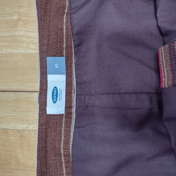 OLD NAVY BASKET WEAVE RED STRIPED MINI SKIRT SIZE 10 TWO POCKETS ZIPPER CLOSURE - Picture 10 of 10